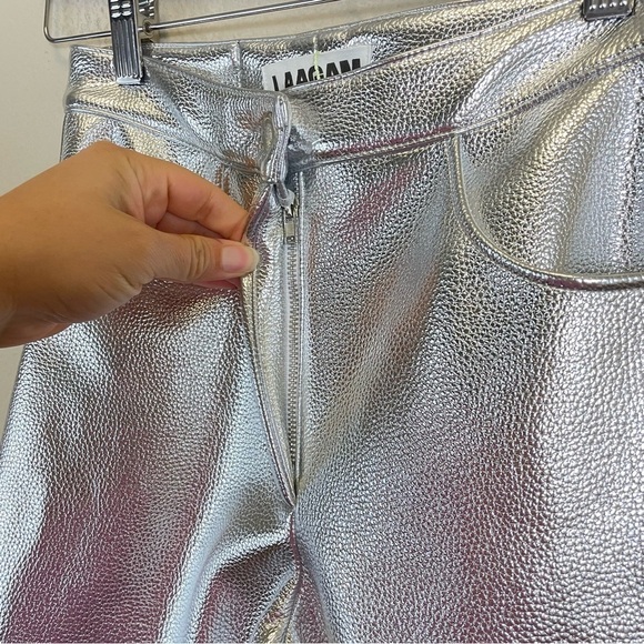 LAAGAM Metallic Wide Leg High Rise Pants NWT Size XXS - Picture 8 of 15
